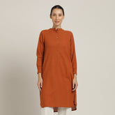 Sofia Set Of 2 - Pleated Tunic & Long-Leg Pants - Autumn Rust & Ecru